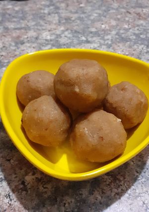 A picture of Choorma laddu in a unique way.