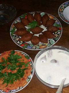 صورة لوصفة كبة مقلية ولبنية ونية