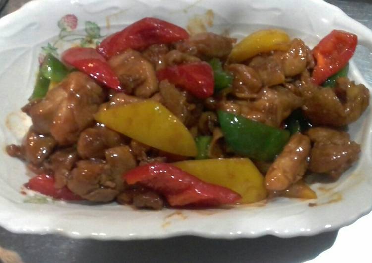 Resep Tumis ayam sauce hoisin dan capsicum yang simpel