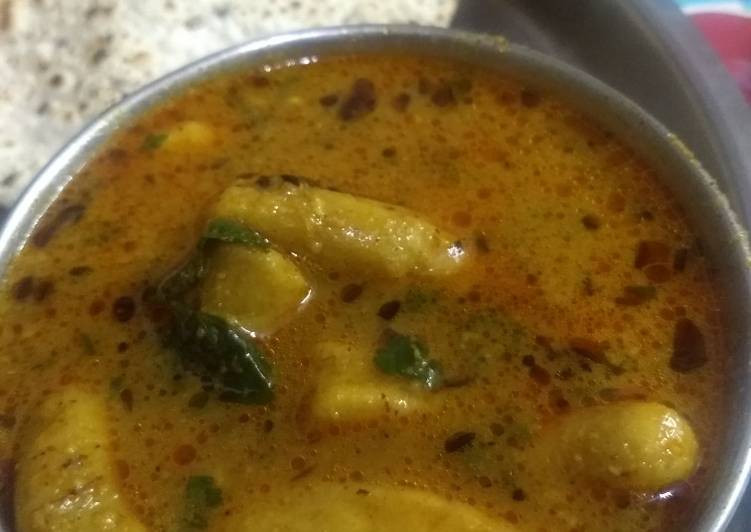 Recipe of Super Quick Homemade Gatta curry(no onion no garlic)