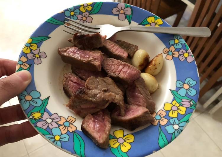 Pan Seared medium rare Beef Steak
