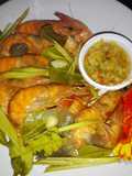 กุ้งอบสมุนไพร หม้อไฟฟ้า