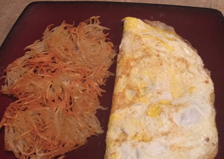 Easiest Way to Make Perfect Omelette and Hash Browns