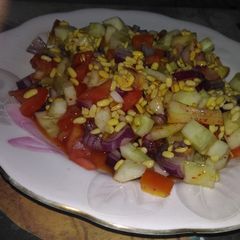 A picture of Yellow moong dal salad.