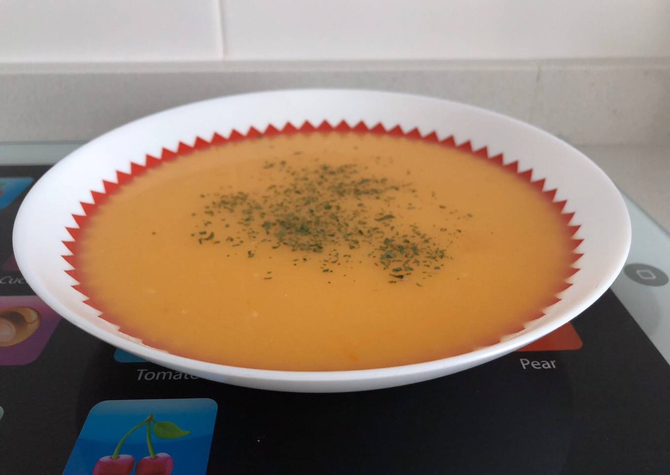 Crema de calabaza con queso de Cabra