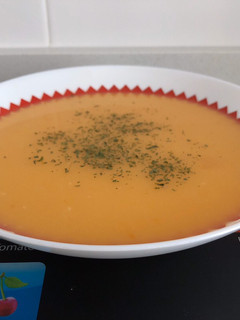 Una foto de Crema de calabaza con queso de Cabra