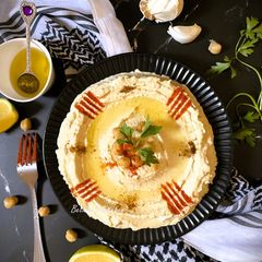 A picture of Hummus (Chickpea Dip - Mediterranean style).