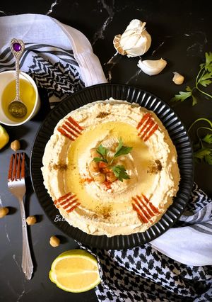 A picture of Hummus (Chickpea Dip - Mediterranean style).