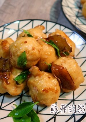 『三杯花枝丸』免油炸之美味花枝丸料理 的食譜成品照片