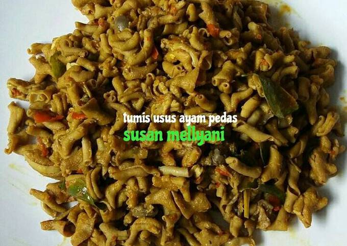 Bagaimana Menyiapkan Tumis usus ayam pedas, Lezat Sekali