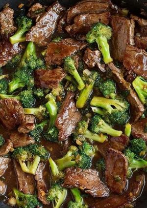 Una foto de Filete de vacuno con brócoli