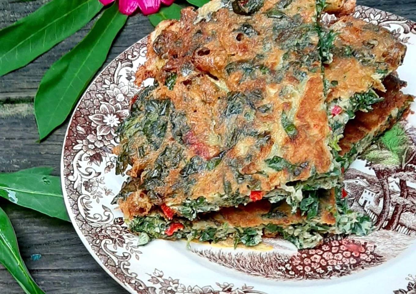 Telur Dadar Daun Singkong