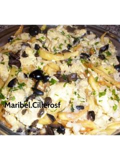 Una foto de Bacalhau a Bras o Bacalao Dorado