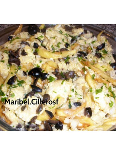 Una foto de Bacalhau a Bras o Bacalao Dorado