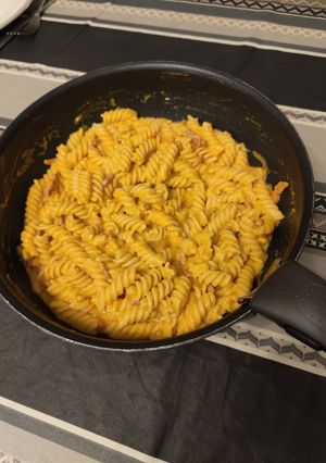 Une photo de Pâte carbo revisité à la crème de butternut