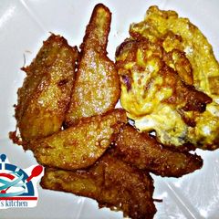 A picture of Sweet potato with egg.