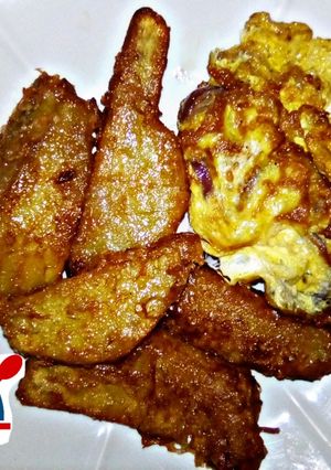 A picture of Sweet potato with egg.