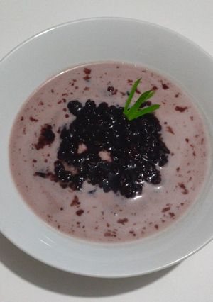 Foto resep Bubur Ketan Item dengan santan instan