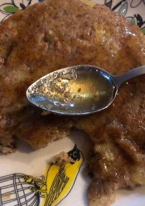 Una foto de Pancake plátano-pistacho (Panqueque)