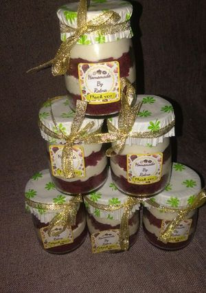 Foto resep Cheesecake red velvet in jar