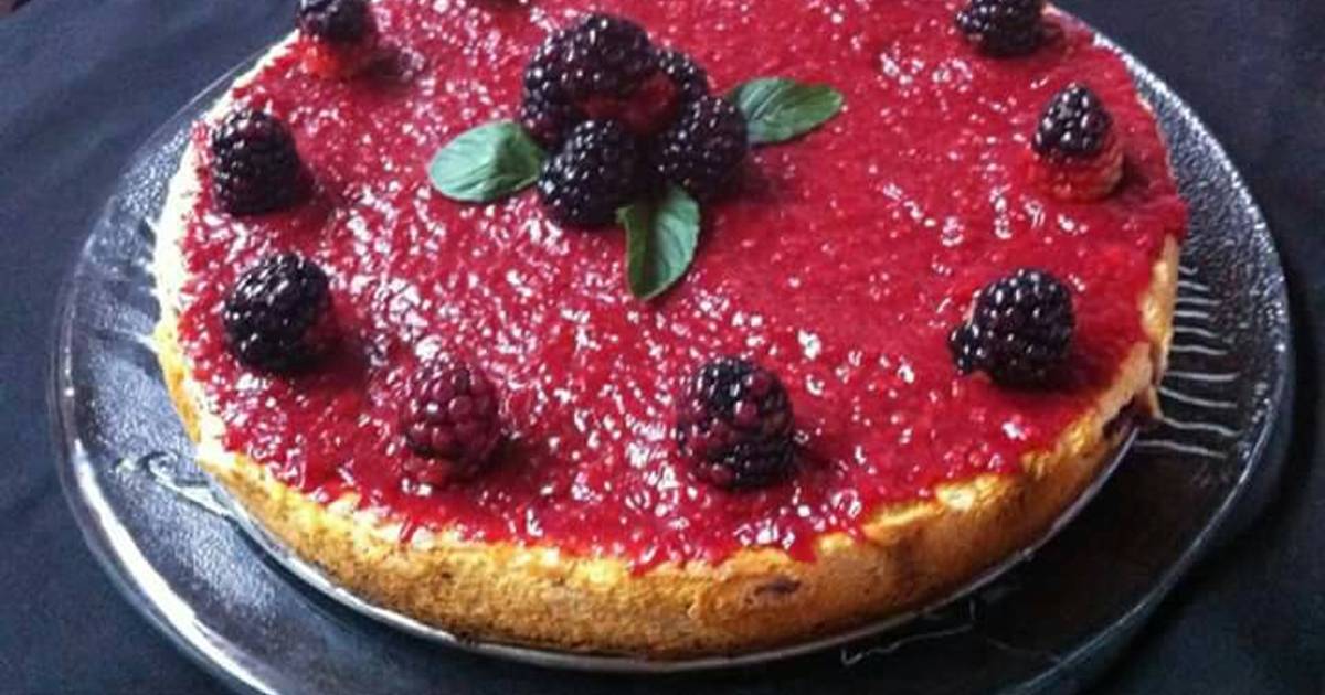 Pay de requesón con espejo de frutos rojos Receta de Gris de la Torre-  Cookpad