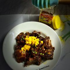 A picture of Honey Glazed Mango Chicken.