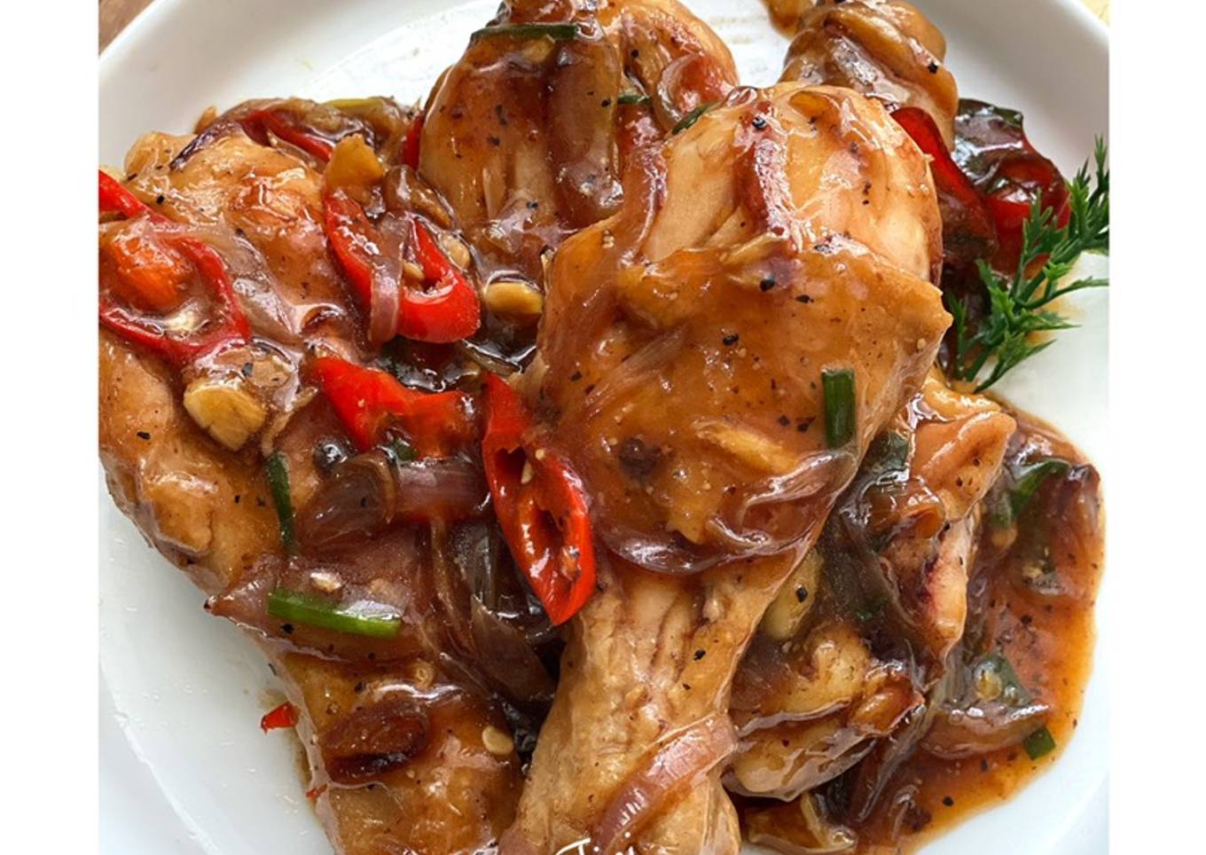 Ayam Paha saus tiram (tanpa goreng)