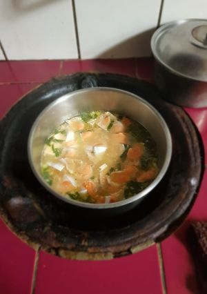 Foto resep Sup ikan salmon + tahu putih