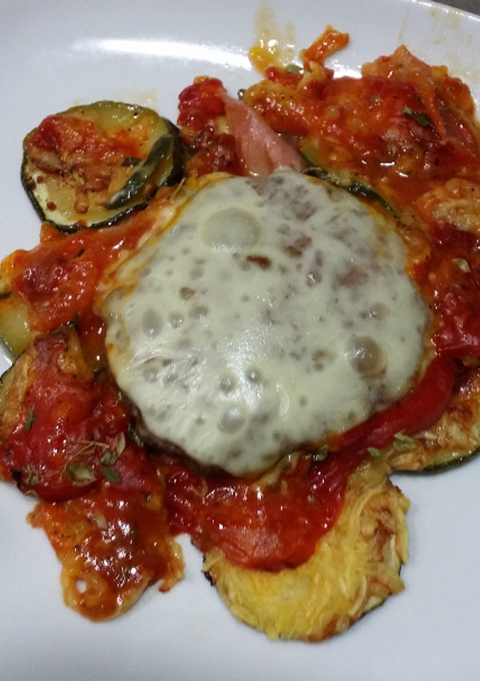 Una foto de Pizza de masa de calabacín