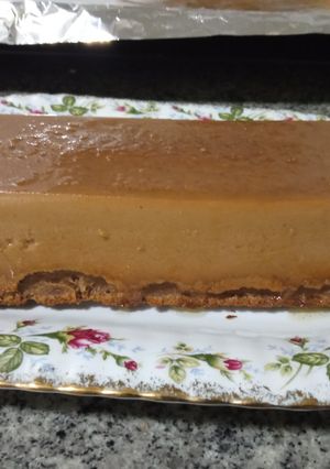 Una foto de Pudin de ensaimadas con chocolate