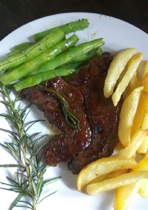 Foto resep Steak daging saus mushroom lezat