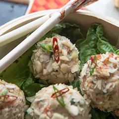Almond and chicken momos (without shell) recipe A picture of Almond and chicken momos (without shell) recipe.