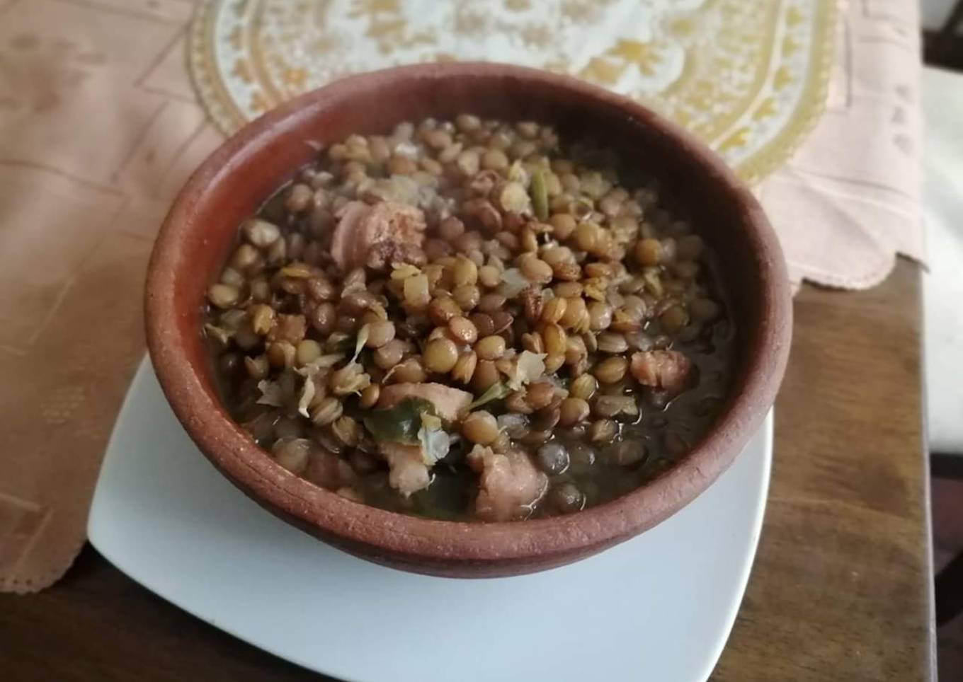 Lentejas con espinacas y Chorizo