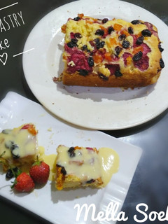 Foto resep Fruit Pastry Cake with Vanilla Sauce #rebaked_Susan_Gracia