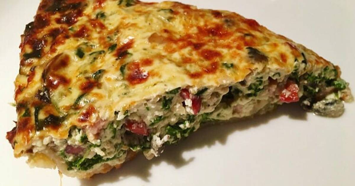 Quiche de espinacas y champiñones Receta de Nessy AL- Cookpad