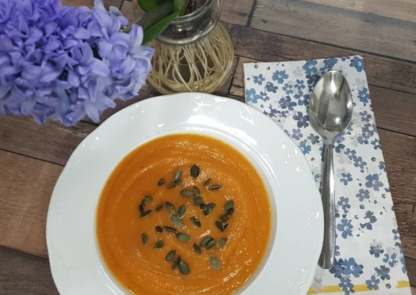 Crema de calabaza con semillas