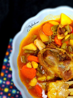 عکسی از دستور خوراک ماهیچه و سبزیجات