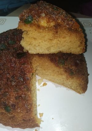 A picture of Caramelized Upside Down Custard Cake Without Oven.