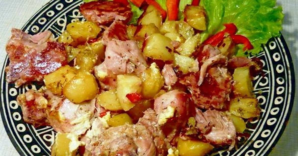 Салат из утки с яблоками в духовке