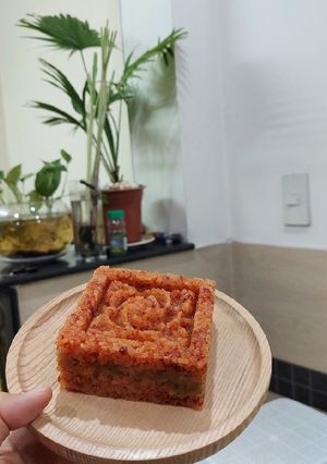 Hình của món Xôi gấc nhà làm, nhanh gọn cho bé.