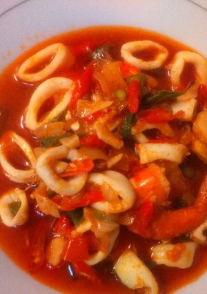 Foto resep Cumi udang saus tiram pedas