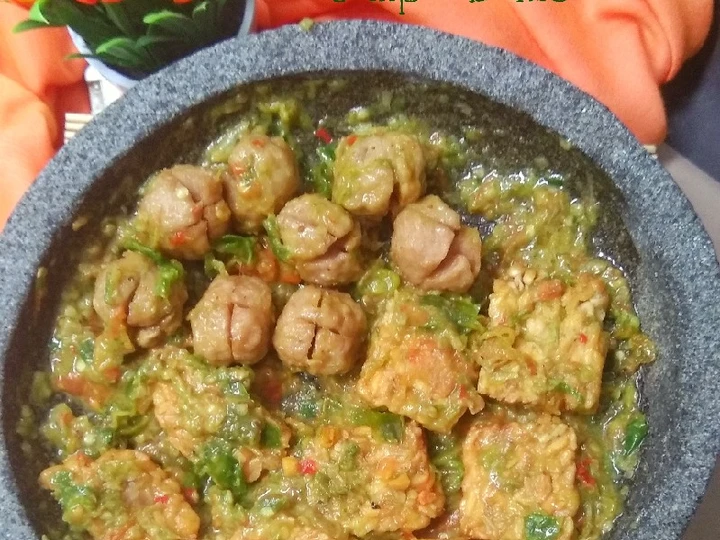 Langkah Mudah untuk Menyiapkan Resep Sambal Ijo Penyet Tempe Bakso yang Lezat Anti Ribet, Sempurna