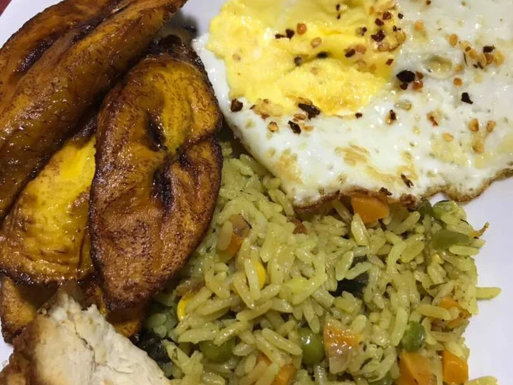 Easy Way Make Recipe Fried rice with plantain that is So Delicious, Delicious}