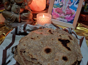 Una foto de Chapati pan típico de la India