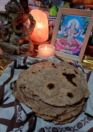 Una foto de Chapati pan típico de la India