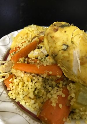A picture of Moroccan Couscous with Chicken.