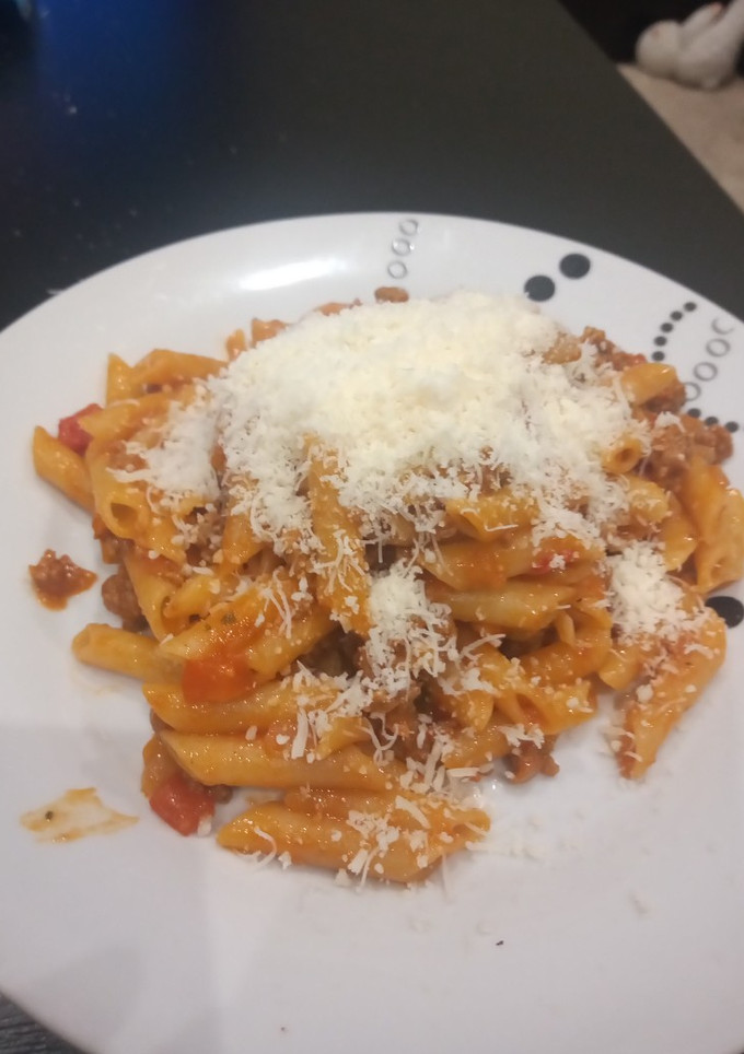 Una foto de Pasta a la boloñesa a manera