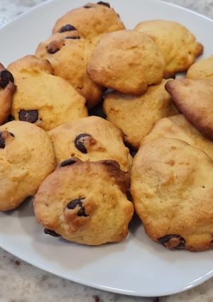 Una foto de Galletas bizcochonas de mandarina y chocolate negro