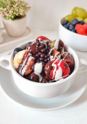 Foto resep Buah Siram Coklat