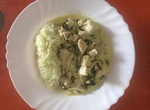 Una foto de Suprema de pollo al verdeo